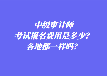 中级审计师考试报名费用是多少？各地都一样吗？