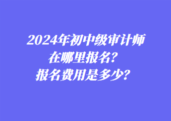 2024年初中级审计师在哪里报名？报名费用是多少？