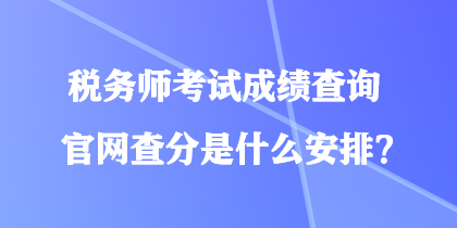 税务师考试成绩查询官网查分是什么安排？