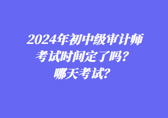 2024年初中级审计师考试时间定了吗？哪天考试？