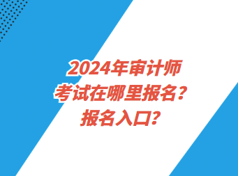 2024年审计师考试在哪里报名？报名入口？