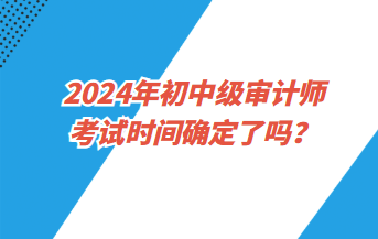 2024年初中级审计师考试时间确定了吗？