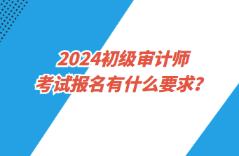 2024初级审计师考试报名有什么要求？