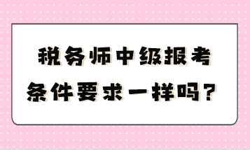 税务师中级报考条件要求一样吗？