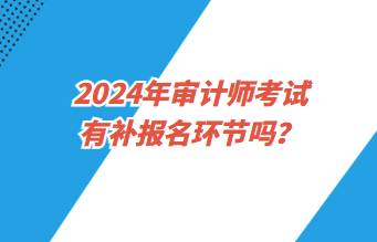 2024年审计师考试报名有补报名环节吗？