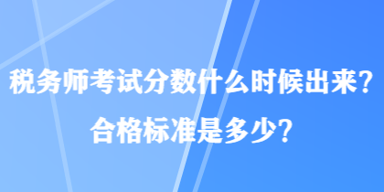 税务师考试分数什么时候出来？合格标准是多少？