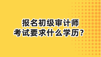 报名初级审计师考试要求什么学历？