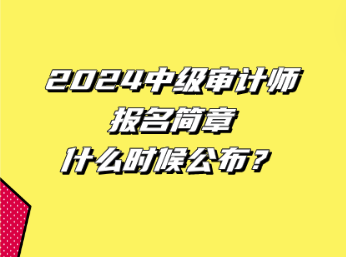 2024中级审计师报名简章什么时候公布？