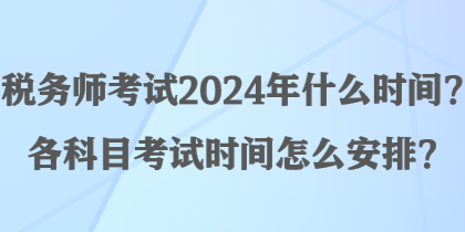 税务师考试2024年什么时间？各科目考试时间怎么安排？