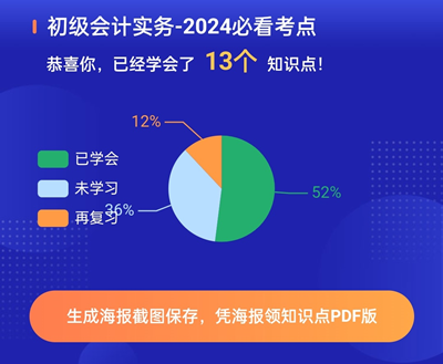 最后一波~2024年初级会计考点速记神器更新50个必看考点！