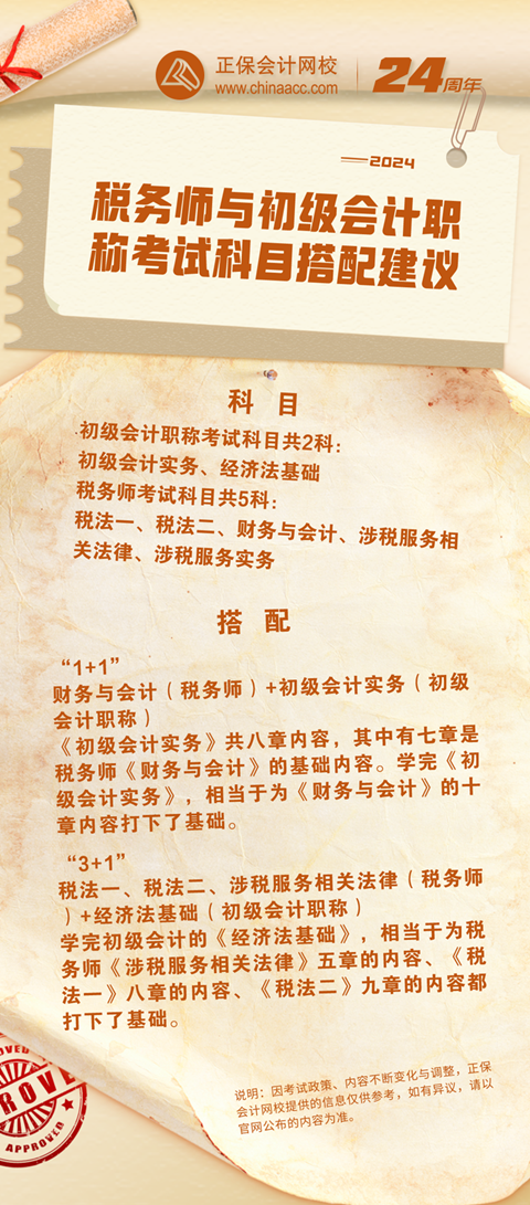 【初级会计&税务师】科目搭配建议