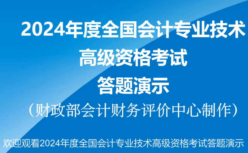 2024年高级会计师无纸化考试答题演示