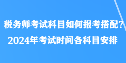 税务师考试科目如何报考搭配？2024年考试时间各科目安排