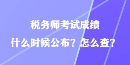 税务师考试成绩什么时候公布？怎么查？