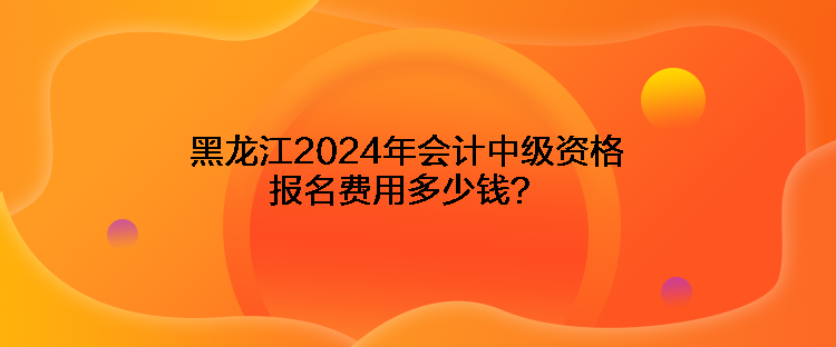 黑龙江2024年会计中级资格报名费用多少钱？