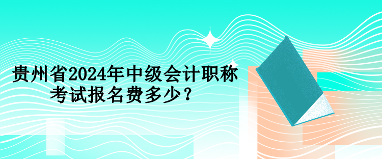 贵州省2024年中级会计职称考试报名费多少？