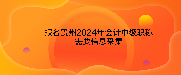 报名贵州2024年会计中级职称需要信息采集