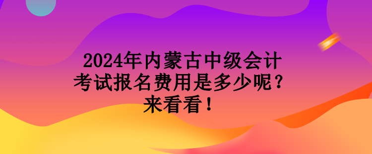 2024年内蒙古中级会计考试报名费用是多少呢？来看看！