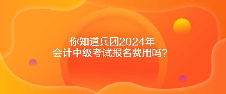 你知道兵团2024年会计中级考试报名费用吗？