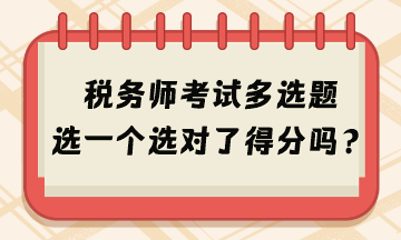 2024年税务师考试多选题选一个选对了得分吗？