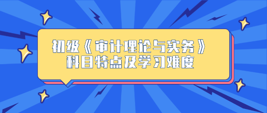 2024年初级《审计理论与实务》科目特点及学习难度