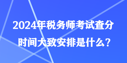 2024年税务师考试查分时间大致安排是什么？