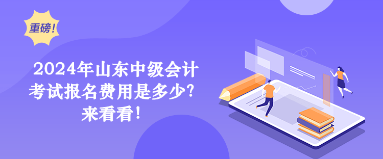 2024年山东中级会计考试报名费用是多少？来看看！