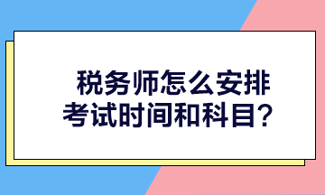 税务师怎么安排考试时间和科目