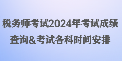 税务师考试2024年考试成绩查询&考试各科时间安排