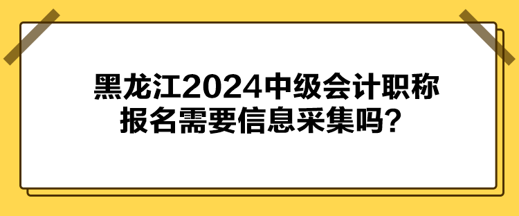 黑龙江2024中级会计职称报名需要信息采集吗？