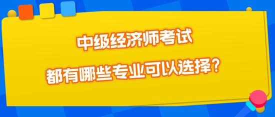 中级经济师考试都有哪些专业可以选择？