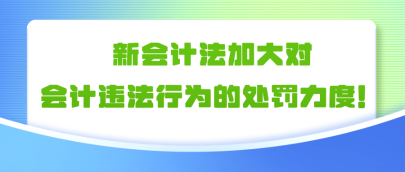 新会计法加大对会计违法行为的处罚力度！！！