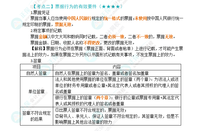 2024年注会第9章高频考点2：票据行为的有效要件