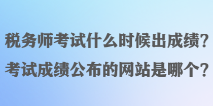 税务师考试什么时候出成绩？考试成绩公布的网站是哪个？