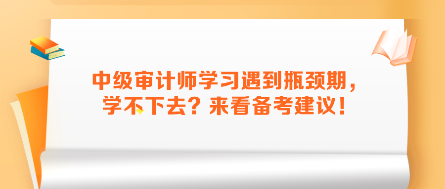 中级审计师学习遇到瓶颈期，学不下去？来看备考建议！