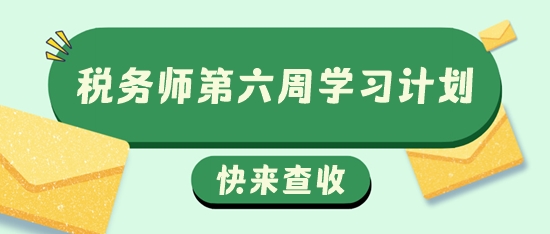 税务师第六周学习计划