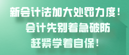 新会计法加大处罚力度！会计先别着急破防赶紧学着自保！