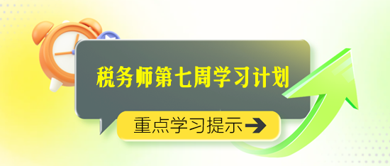 2024税务师学习计划第七周重点学习知识点