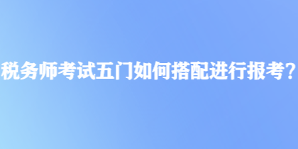 税务师考试五门如何搭配进行报考？