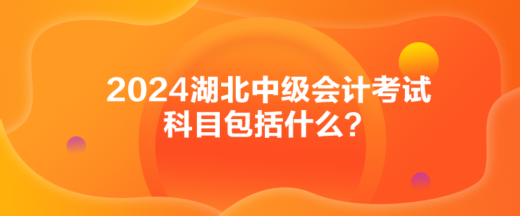 2024湖北中级会计考试科目包括什么？