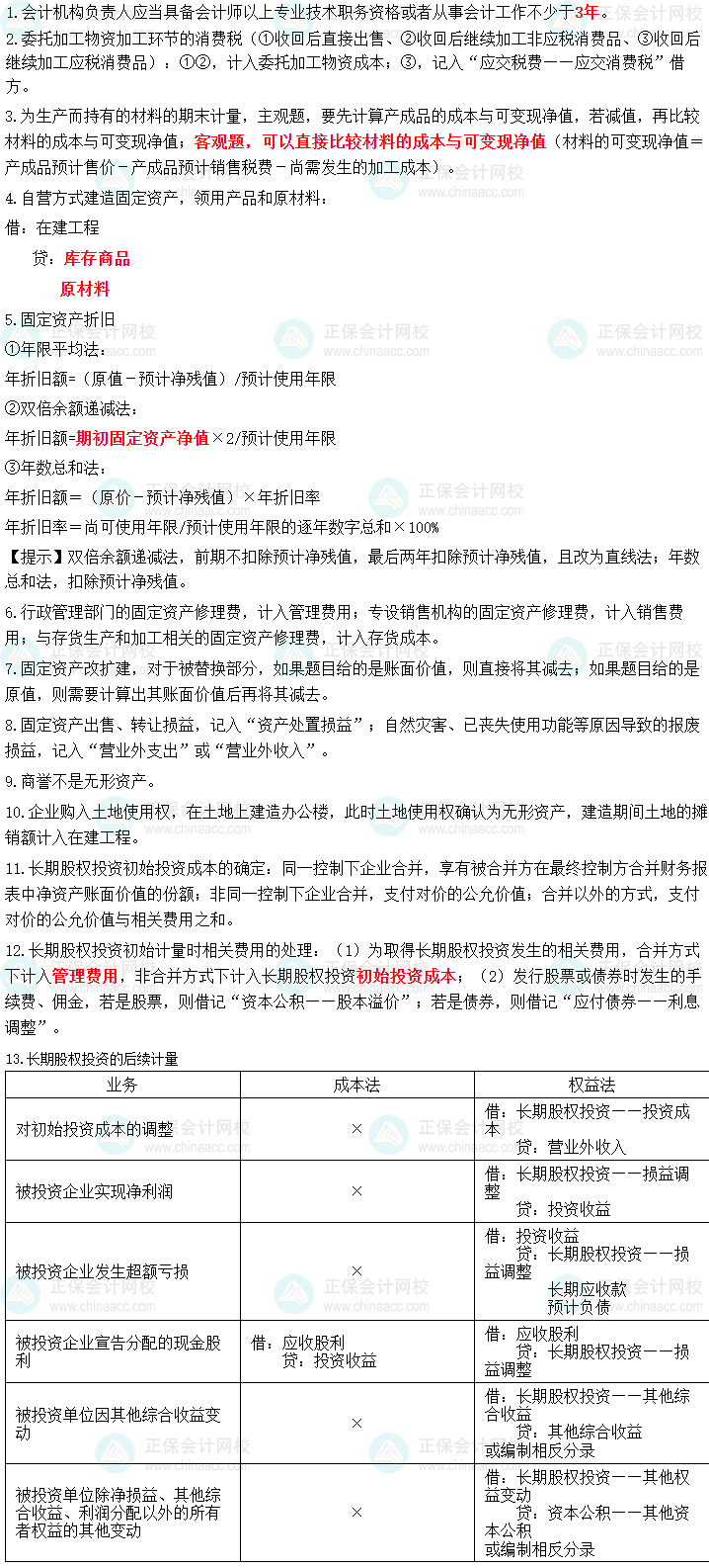 考前速记！10页纸盘点中级会计职称《中级会计实务》50个考点！立即收藏