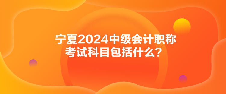 宁夏2024中级会计职称考试科目包括什么？