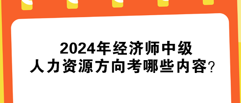 2024年经济师中级人力资源方向考哪些内容？