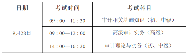 徐州2024年审计师考试时间