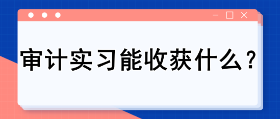 审计实习能收获什么？