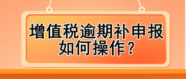 增值税逾期补申报如何操作？